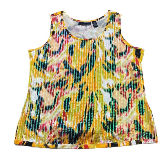 Denim 24/7 Vibrant Yellow and Green Tank Top - Picture 2 of 9